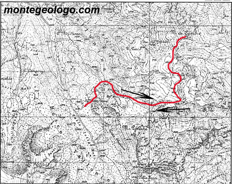 Carta Monte di Cambio dalla Vallonina